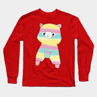 Rainbow Alpaca - Pink Long Sleeve T-Shirt